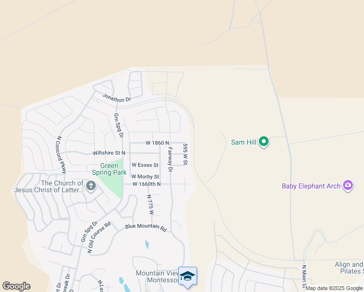 map of restaurants, bars, coffee shops, grocery stores, and more near 615 West 1860 North in Washington