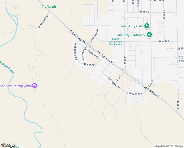 map of restaurants, bars, coffee shops, grocery stores, and more near 679 South Juniper Way in Ivins