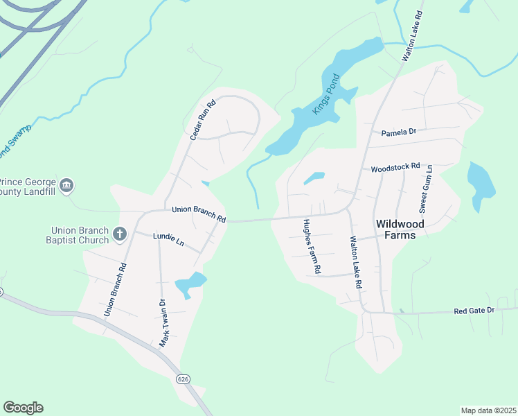 map of restaurants, bars, coffee shops, grocery stores, and more near 3810 Union Branch Road in Petersburg