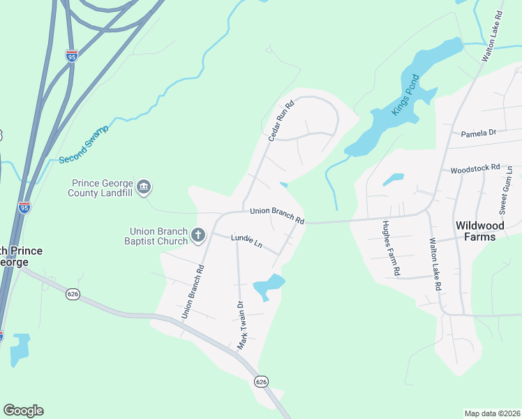 map of restaurants, bars, coffee shops, grocery stores, and more near 3500 Union Branch Road in Petersburg