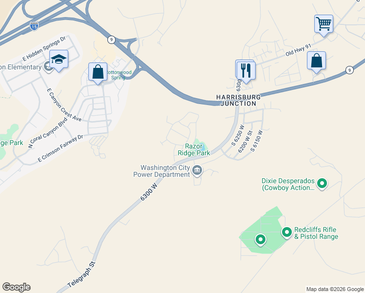 map of restaurants, bars, coffee shops, grocery stores, and more near 1894 North Pebble Beach Drive in Washington