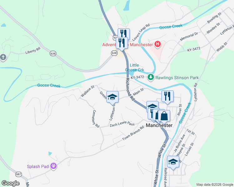map of restaurants, bars, coffee shops, grocery stores, and more near 182 Green Hill Road in Manchester