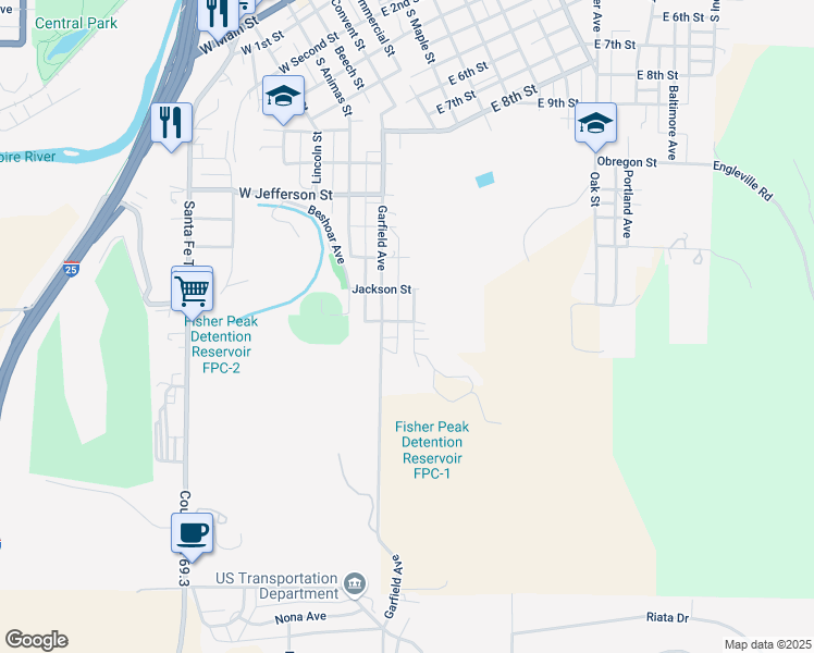 map of restaurants, bars, coffee shops, grocery stores, and more near 1601 Hayes Street in Trinidad
