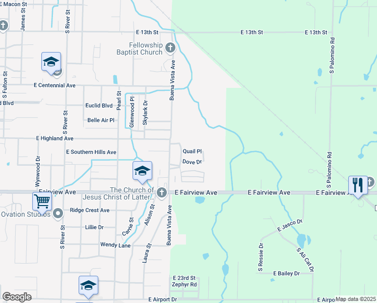 map of restaurants, bars, coffee shops, grocery stores, and more near 1442 Quail Pl in Carthage