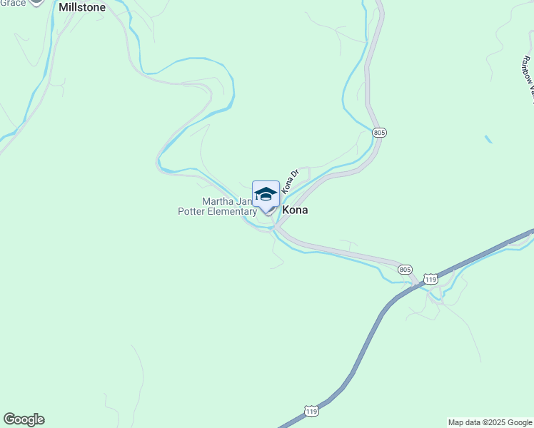 map of restaurants, bars, coffee shops, grocery stores, and more near 55 Kona Drive in Whitesburg