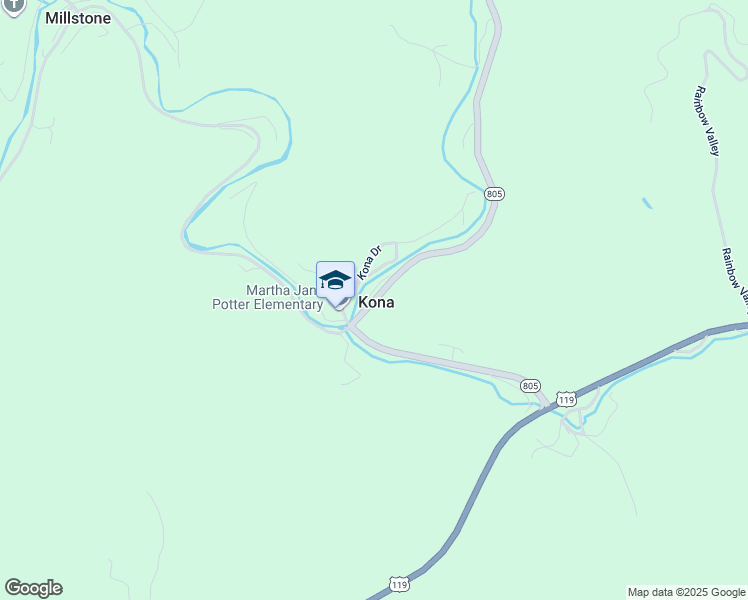 map of restaurants, bars, coffee shops, grocery stores, and more near 55 Kona Drive in Whitesburg