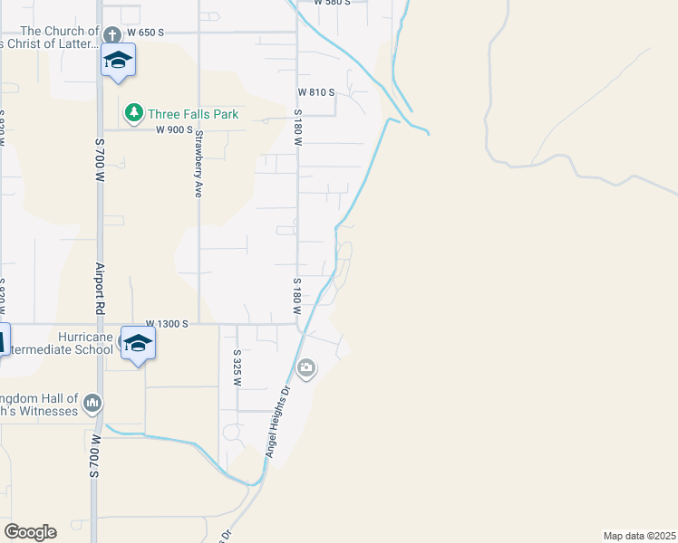 map of restaurants, bars, coffee shops, grocery stores, and more near Hideaway Place in Hurricane