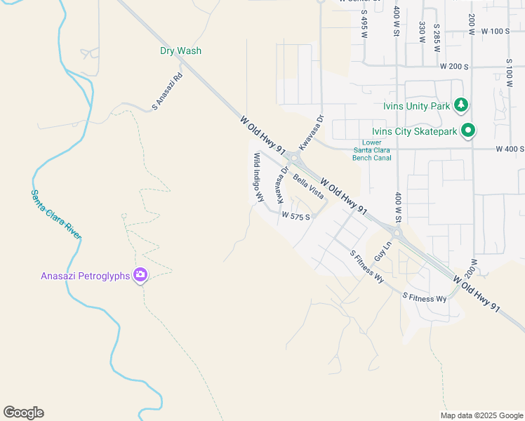 map of restaurants, bars, coffee shops, grocery stores, and more near 548 Wild Indigo Way in Ivins
