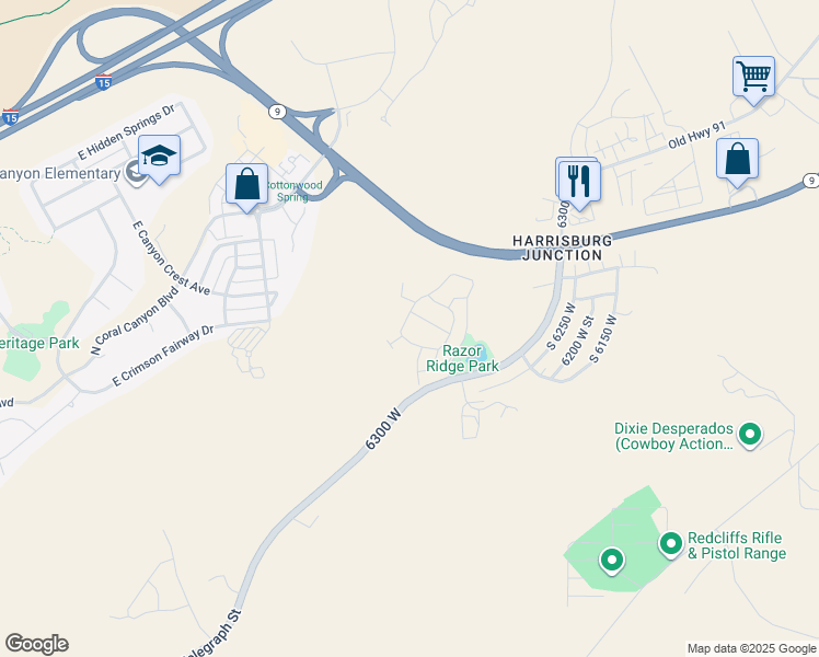 map of restaurants, bars, coffee shops, grocery stores, and more near 1998 North Coral Ridge Drive in Washington