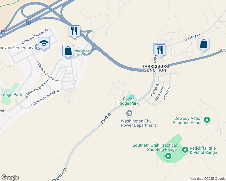 map of restaurants, bars, coffee shops, grocery stores, and more near 1998 North Coral Ridge Drive in Washington