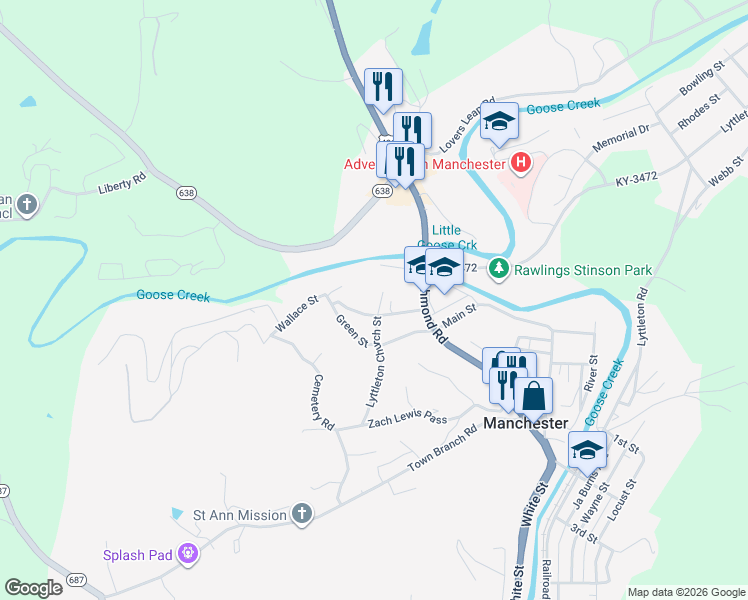 map of restaurants, bars, coffee shops, grocery stores, and more near 207 Church Street in Manchester