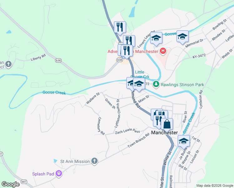 map of restaurants, bars, coffee shops, grocery stores, and more near 207 Church Street in Manchester