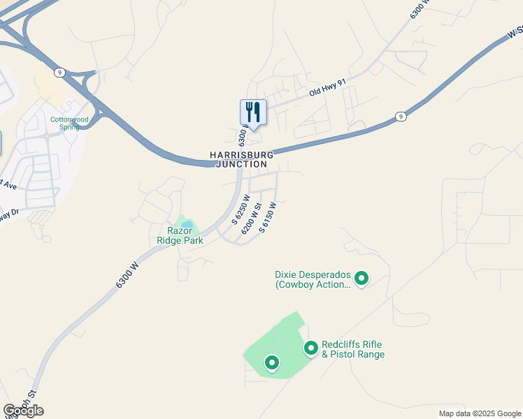 map of restaurants, bars, coffee shops, grocery stores, and more near 267 6200 West Street in Hurricane