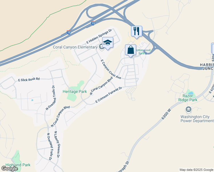 map of restaurants, bars, coffee shops, grocery stores, and more near 2002 North Rocky Slope Circle in Washington