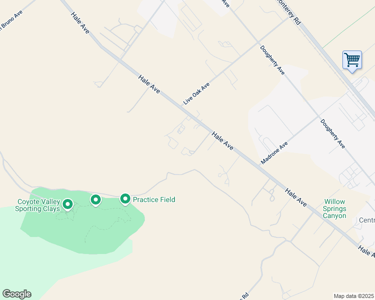 map of restaurants, bars, coffee shops, grocery stores, and more near 652 Hale Avenue in Morgan Hill