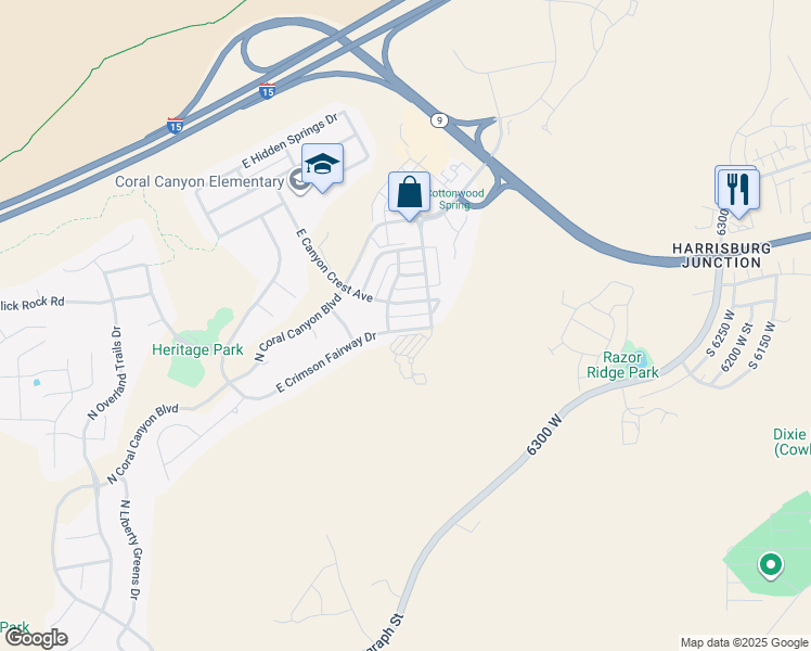 map of restaurants, bars, coffee shops, grocery stores, and more near 3739 East Crimson Fairway Drive in Washington
