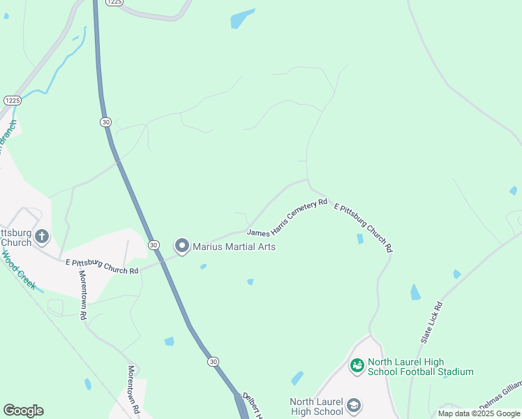 map of restaurants, bars, coffee shops, grocery stores, and more near 1172 East Pittsburg Church Road in London