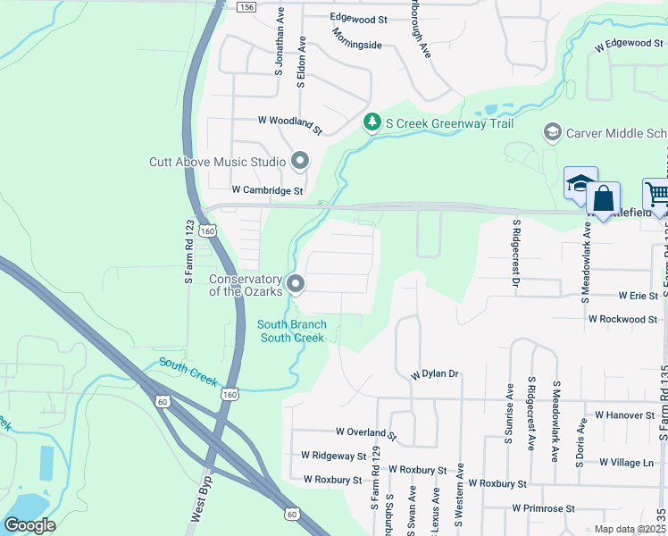 map of restaurants, bars, coffee shops, grocery stores, and more near 3780 West Erie Street in Springfield