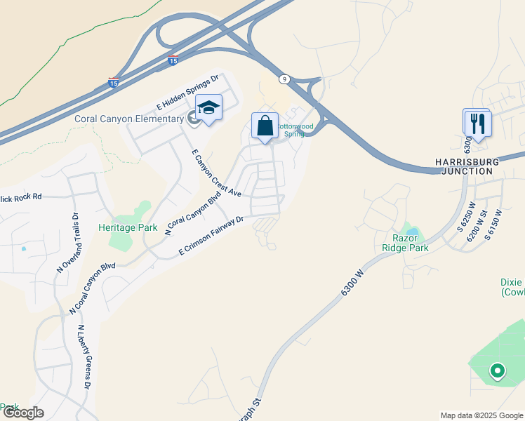 map of restaurants, bars, coffee shops, grocery stores, and more near 3739 East Crimson Fairway Drive in Washington