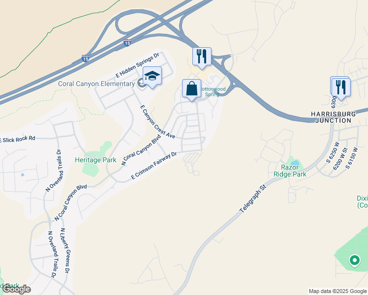 map of restaurants, bars, coffee shops, grocery stores, and more near 3705 East Crimson Fairway Drive in Washington