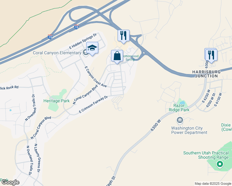 map of restaurants, bars, coffee shops, grocery stores, and more near 3739 East Crimson Fairway Drive in Washington