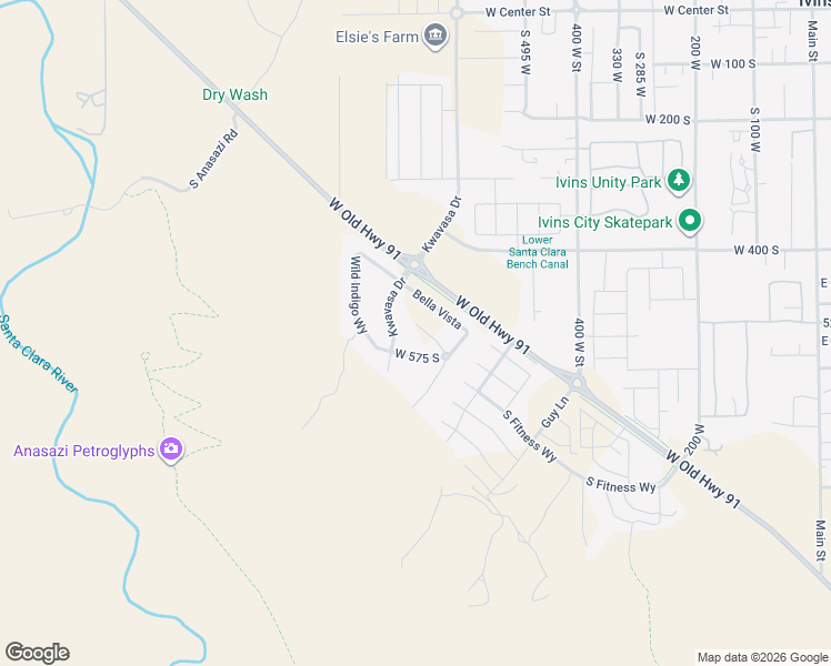 map of restaurants, bars, coffee shops, grocery stores, and more near in Ivins