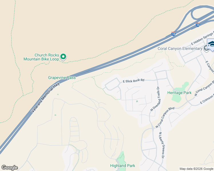 map of restaurants, bars, coffee shops, grocery stores, and more near 2093 East Slick Rock Road in Washington