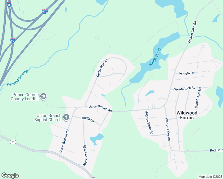 map of restaurants, bars, coffee shops, grocery stores, and more near 11121 Crystalwood Court in Petersburg