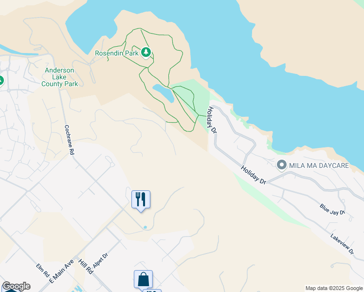 map of restaurants, bars, coffee shops, grocery stores, and more near 18155 Barnard Road in Morgan Hill