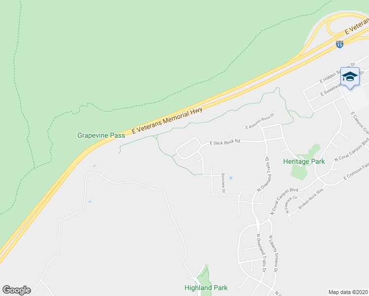 map of restaurants, bars, coffee shops, grocery stores, and more near 2602 East Spring Canyon Drive in Washington