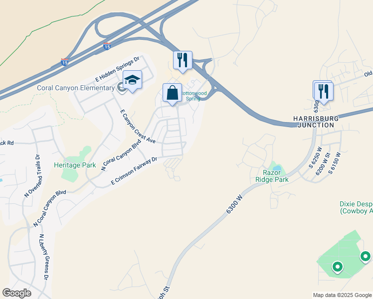 map of restaurants, bars, coffee shops, grocery stores, and more near 2048 North Canyon Greens Circle in Washington