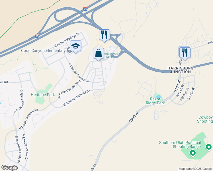 map of restaurants, bars, coffee shops, grocery stores, and more near 2048 North Canyon Greens Circle in Washington