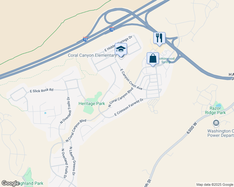 map of restaurants, bars, coffee shops, grocery stores, and more near 3429 East Crossview Circle in Washington