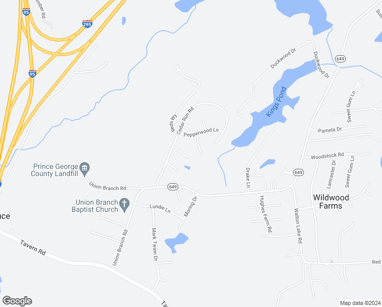 map of restaurants, bars, coffee shops, grocery stores, and more near 3616 Heathwood Court in Petersburg