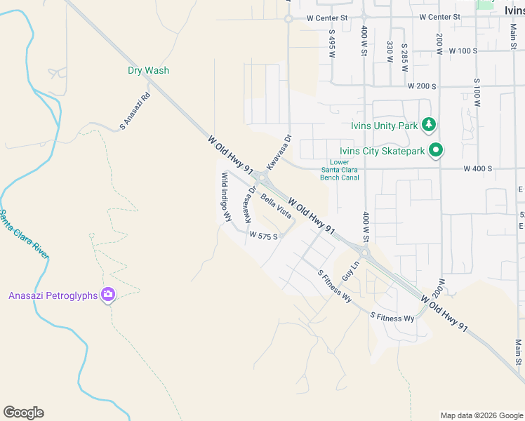 map of restaurants, bars, coffee shops, grocery stores, and more near Bella Vista in Ivins