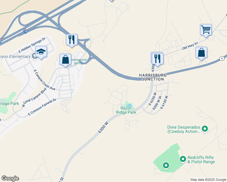 map of restaurants, bars, coffee shops, grocery stores, and more near North Coral Ridge Drive in Washington