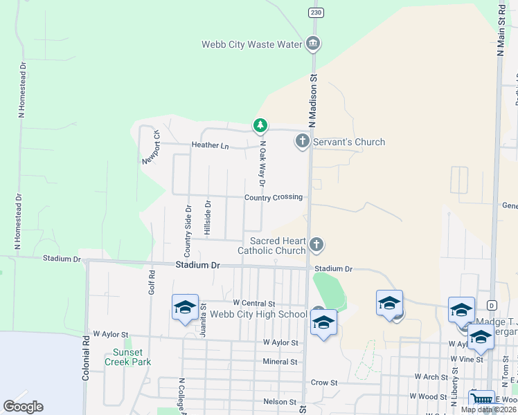 map of restaurants, bars, coffee shops, grocery stores, and more near 1035 Wilson Street in Webb City