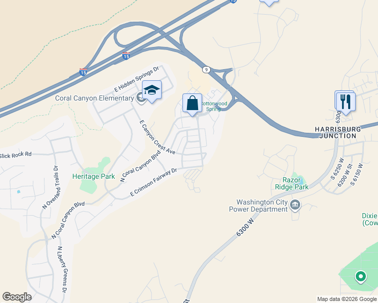 map of restaurants, bars, coffee shops, grocery stores, and more near 5728 North Sand Sage Avenue in Washington