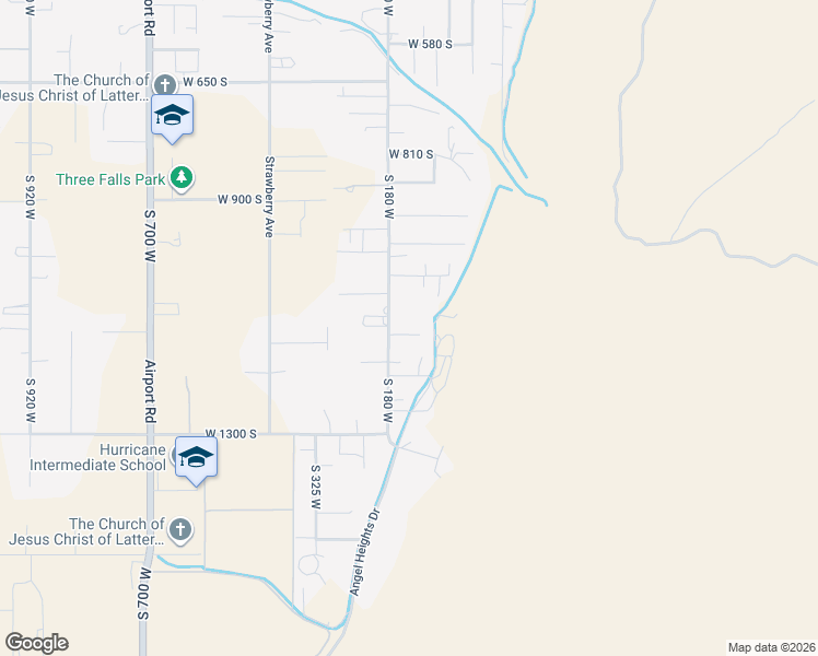map of restaurants, bars, coffee shops, grocery stores, and more near 136 West 1170 South in Hurricane