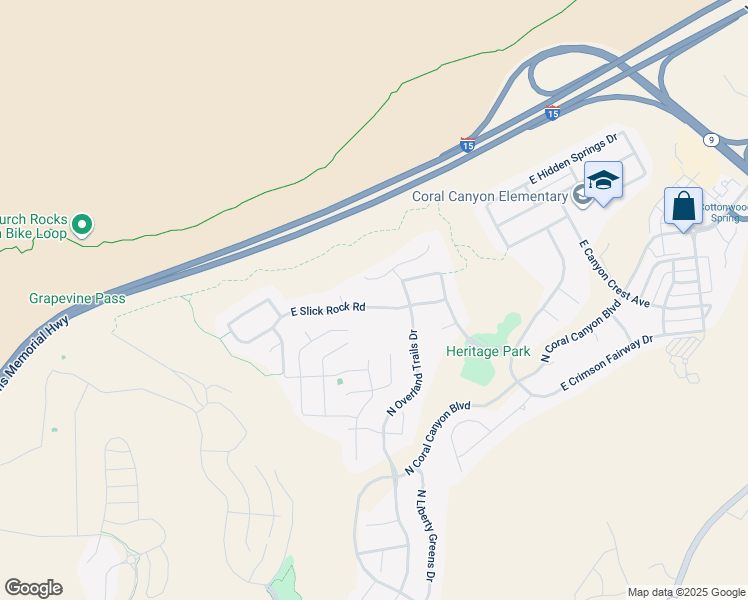 map of restaurants, bars, coffee shops, grocery stores, and more near 2943 East Slick Rock Road in Washington