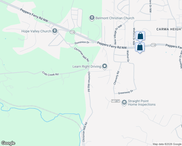 map of restaurants, bars, coffee shops, grocery stores, and more near 20 Alexa Lane in Christiansburg