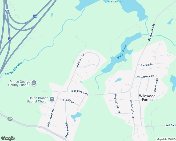 map of restaurants, bars, coffee shops, grocery stores, and more near 11106 Crystalwood Court in Petersburg