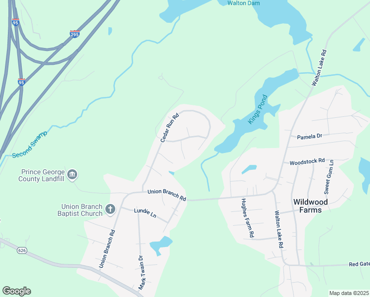 map of restaurants, bars, coffee shops, grocery stores, and more near 11106 Crystalwood Court in Petersburg