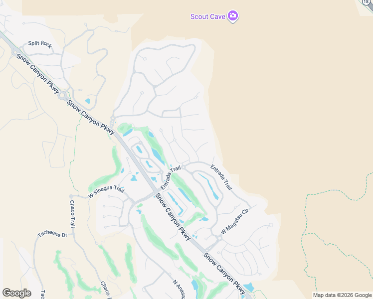 map of restaurants, bars, coffee shops, grocery stores, and more near 2336 West Entrada Trail in St. George