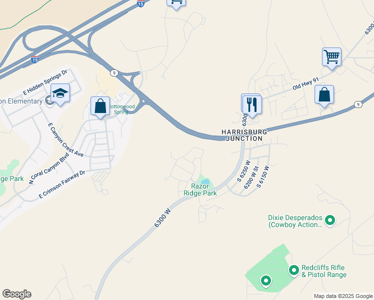 map of restaurants, bars, coffee shops, grocery stores, and more near 2102 North Coral Ridge Drive in Washington