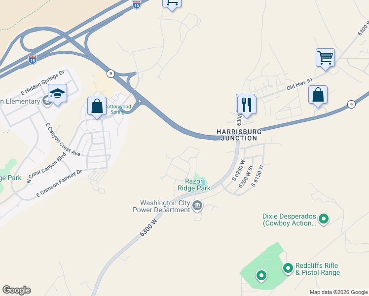 map of restaurants, bars, coffee shops, grocery stores, and more near 2111 North Coral Ridge Drive in Washington