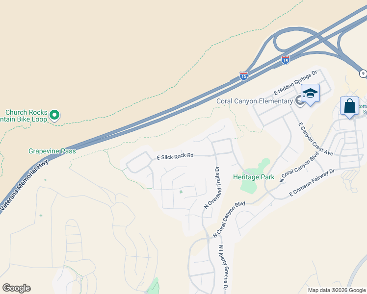 map of restaurants, bars, coffee shops, grocery stores, and more near 2105 North Red Canyon Circle in Washington