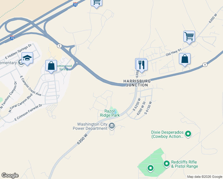 map of restaurants, bars, coffee shops, grocery stores, and more near 4269 Razor Ridge Drive in Washington