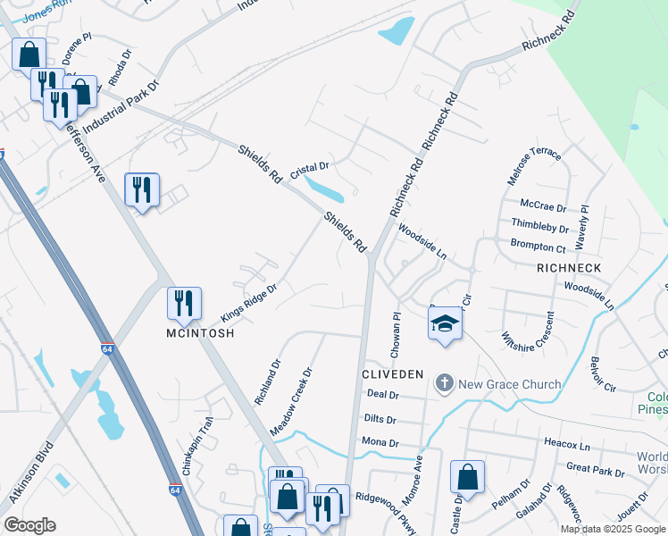 map of restaurants, bars, coffee shops, grocery stores, and more near 755 Verlander Court in Newport News