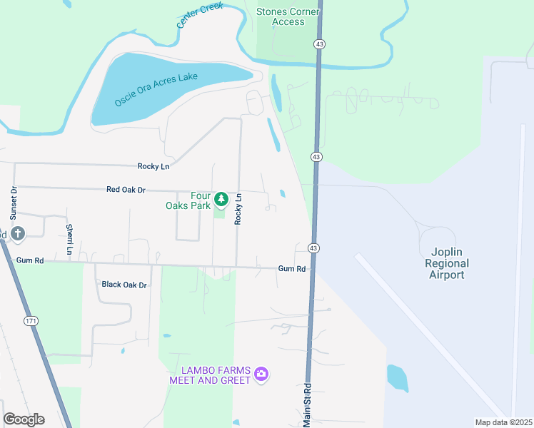 map of restaurants, bars, coffee shops, grocery stores, and more near 115 Rocky Lane in Carl Junction